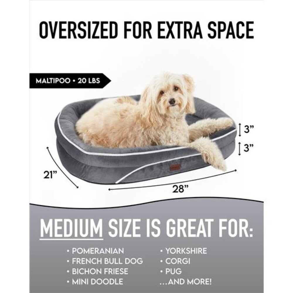 Luxury Orthopedic Dog & Cat Bed for Medium & Small Pets, Removable - Picture 3 of 5